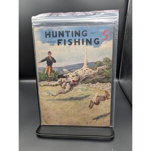 Hunting And Fishing Magazine August 1939 English Setter Dog Hare Rabbit Cover